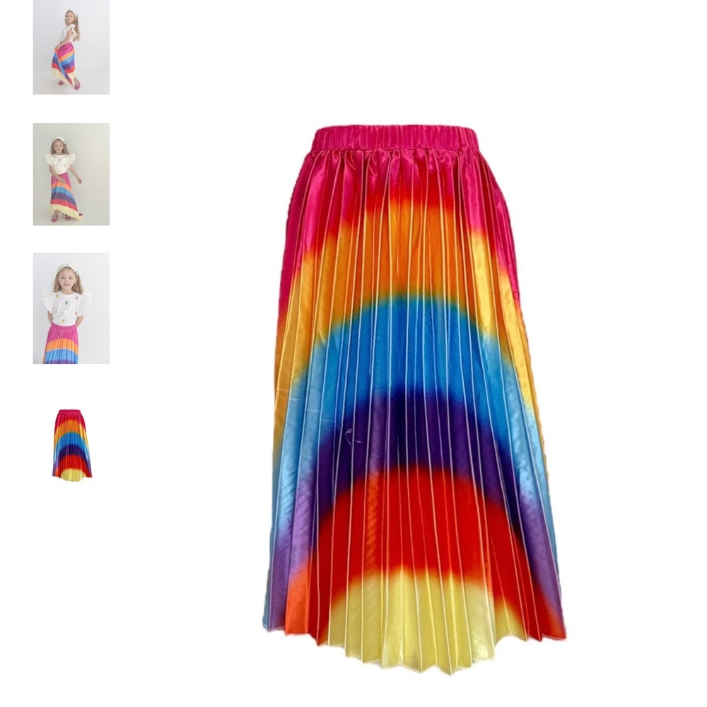 Colorful Pleated Girls’ Skirt